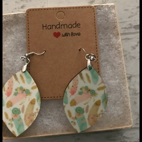 Boho feather Sublimation earrings - Picture 3 of 3